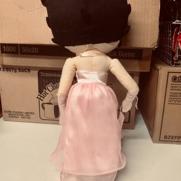Vintage Betty Boop Plush Stuffed Doll in Pink Satin Dress 15.5” – Collectible - Picture 2 of 2